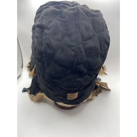 Tough Outfitters The Yukon Trapper Hat Black Faux Fur-Lined New - Picture 2 of 8